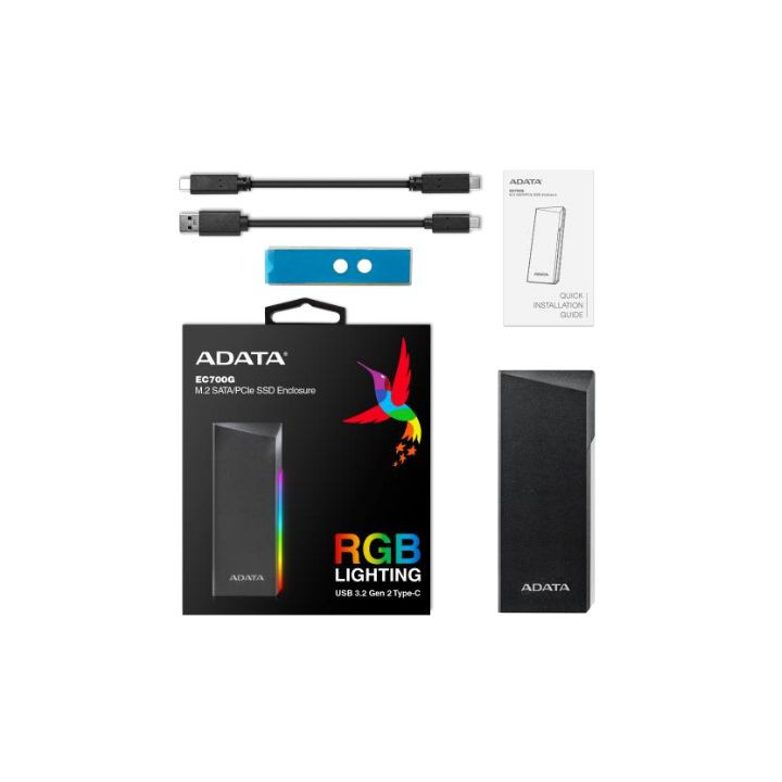 ADATA TECHNOLOGY B.V. ADATA BOX ESTERNO M.2 PCIESATA SSD RGB USB-C